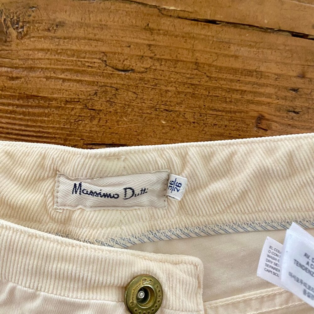 Massimo Dutti Cream Ribbed Trousers Size 36 - Picture 4 of 8